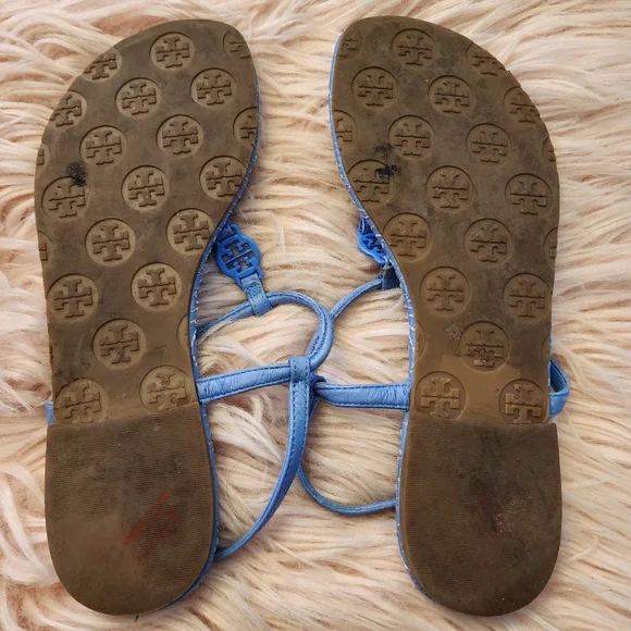 Tory Burch ocean breeze Emmy Thong flat sandal embroidered Sz 6